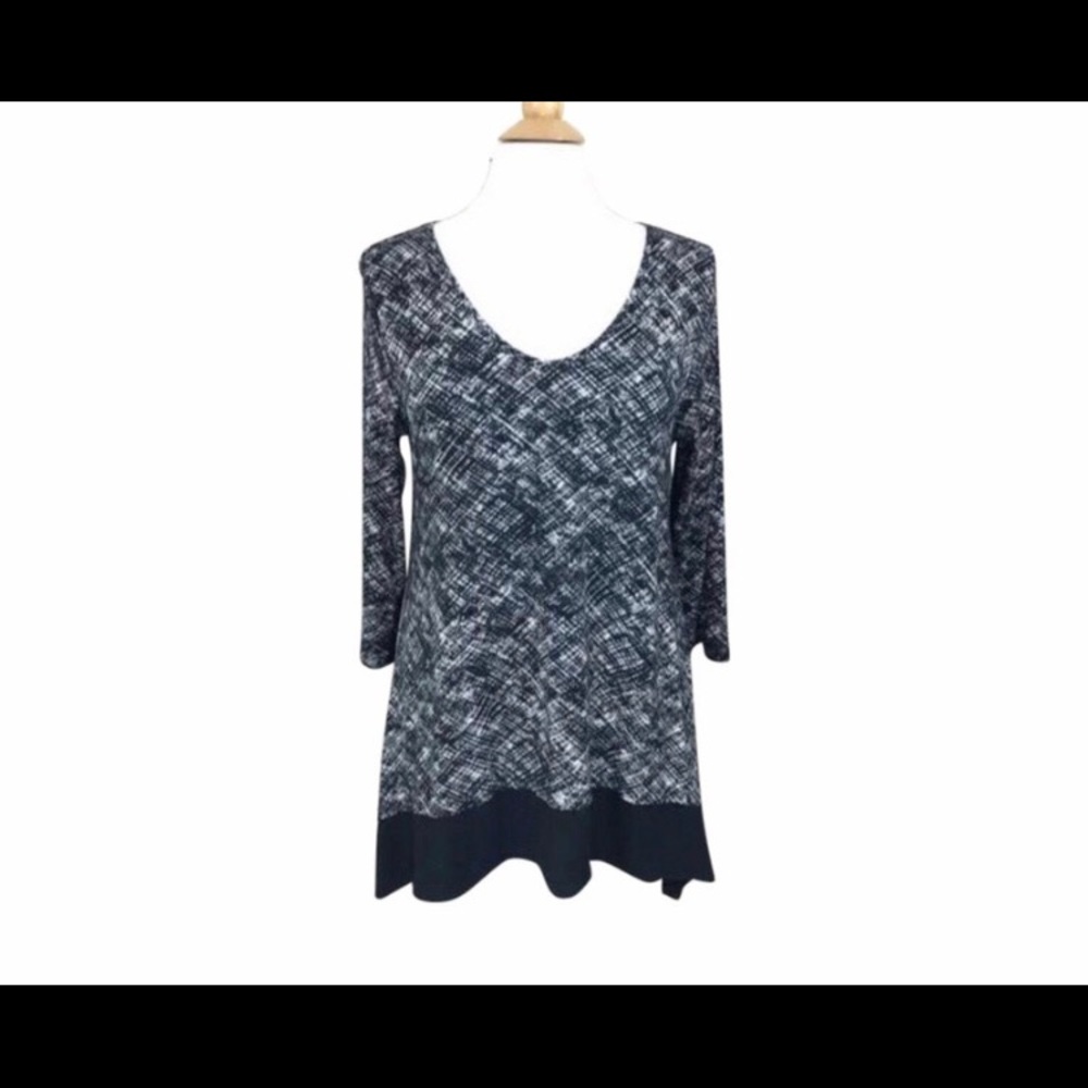 J. Jill Wearever Collection Black/White Tunic